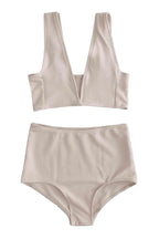 Ribbed V-Neck Bikini Set - VacationGrabs