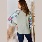 Hailey & Co Full Size Printed Round Neck Blouse - VacationGrabs