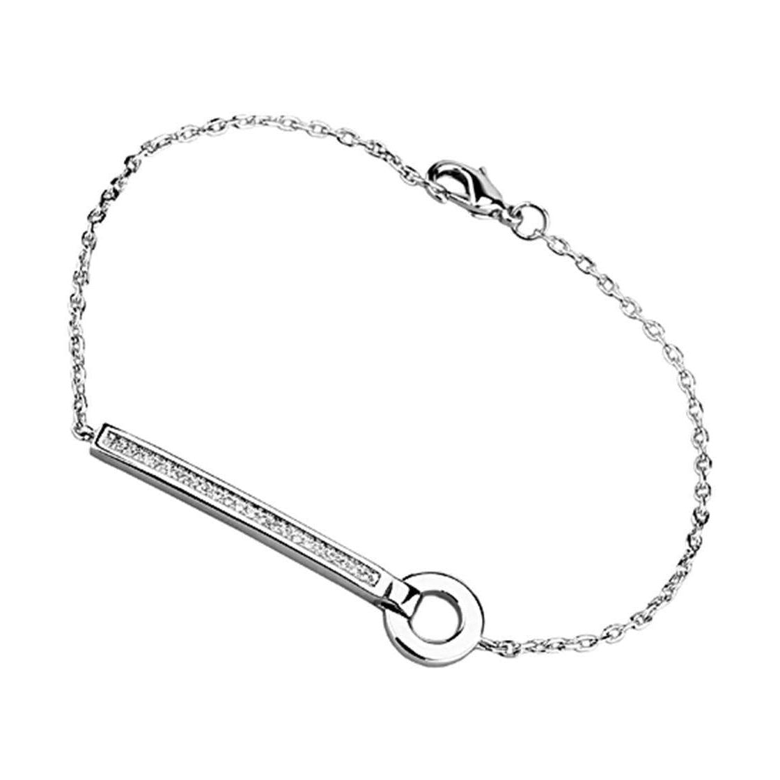 Elegant bar circle bracelet featuring sparkling accents on a delicate chain for a stylish look