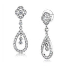 Elegant dangle earrings for vacation outfits featuring a floral design adorned with sparkling crystals