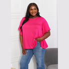 Trendsi elegant pink top with flutter sleeves and a relaxed fit for stylish casual wear