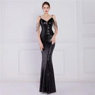 Women's Special Occasion Wear Elegant Sequin Gown Dress Beading Prom Special Occasion