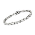 Elegant silver tone bracelet for ladies with sparkling cubic zirconia stones and a secure clasp