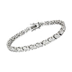Elegant silver tone bracelet for ladies with sparkling cubic zirconia stones and a secure clasp