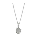 Elegant silver tone necklace with a sparkling pendant, perfect for any occasion