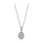 Elegant silver tone necklace with a sparkling pendant, perfect for any occasion