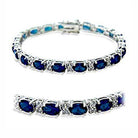 Sapphire and silver bracelet, elegant vacation jewelry for her, perfect for stylish summer getaways