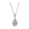 Stunning silver necklace with a sparkling teardrop pendant, perfect as elegant vacation jewelry for women