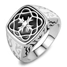 Stylish epoxy design men's rings with unique carved patterns and polished finish