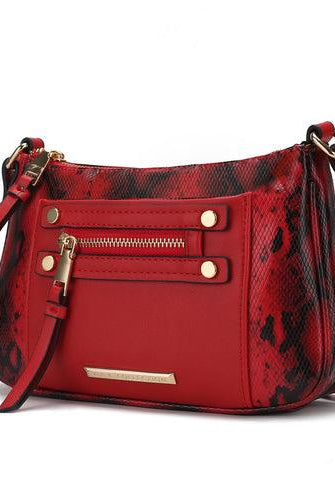 Wallets, Handbags & Accessories Essie Snake Embossed Vegan Leather Crossbody