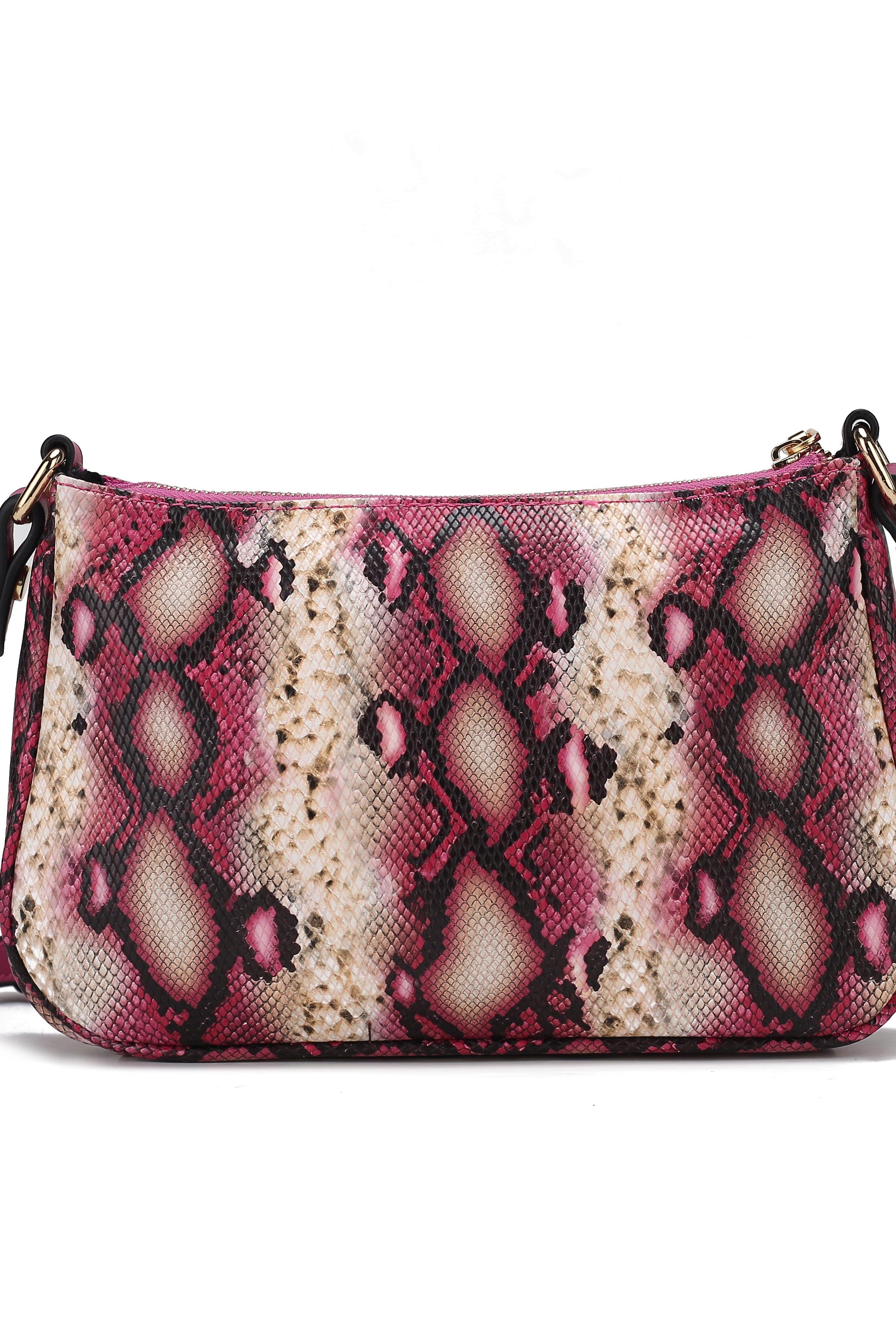 Wallets, Handbags & Accessories Essie Snake Embossed Vegan Leather Crossbody