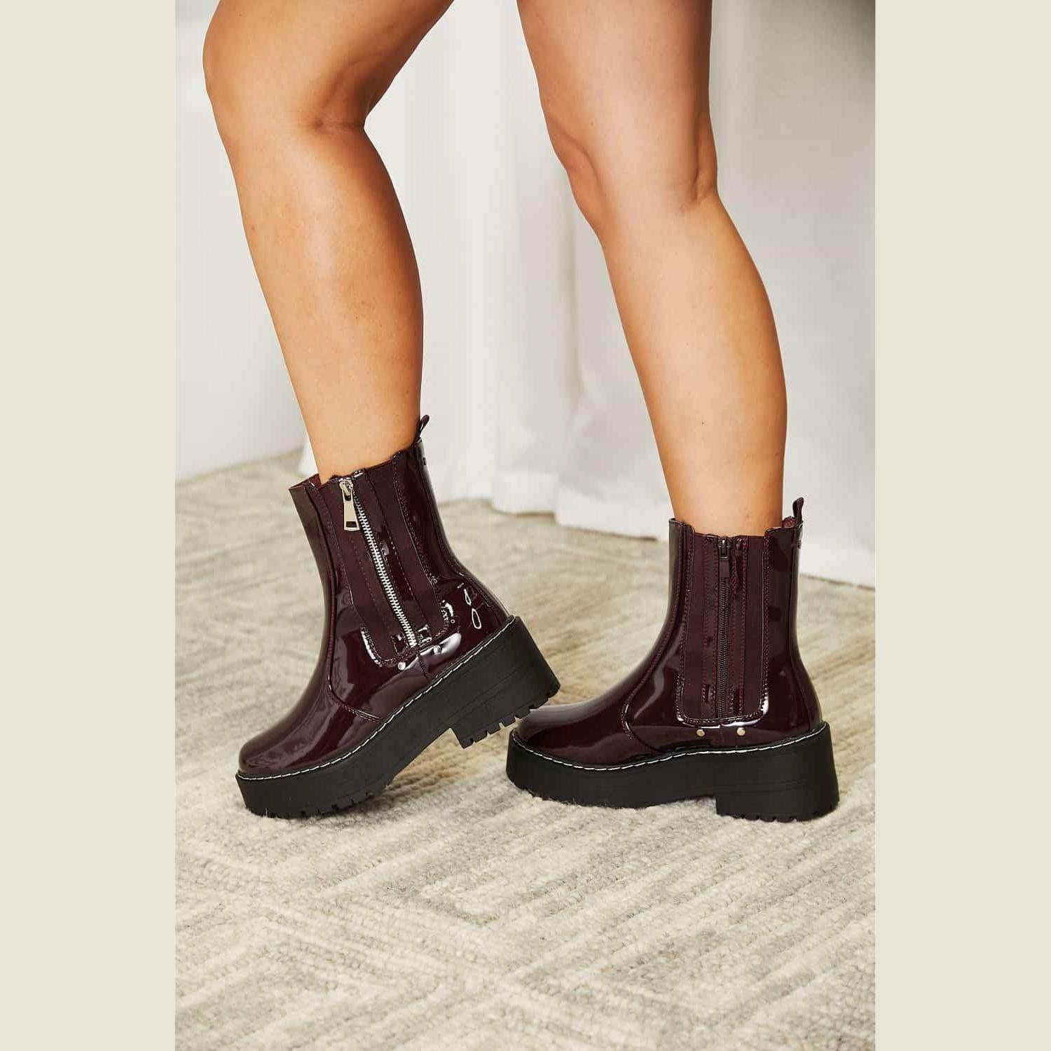 Forever Link Side Zip Platform Boots - VacationGrabs