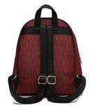 Back view of Pink Orpheus Fanny Signature Backpack in rich burgundy with adjustable straps