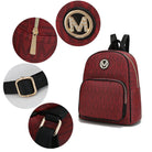 Fanny Signature Backpack by Pink Orpheus in stylish red with gold accents and multiple pockets