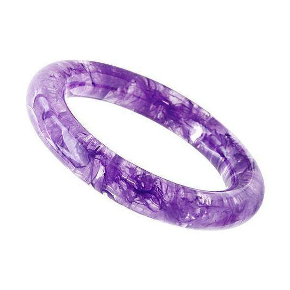 Purple fashion bangle no stone crafted from vibrant resin for stylish accessorizing