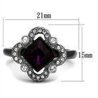 Black Women's Fashion Ring with Purple Gem and Sparkling Accents, perfect fashion jewelry for vacations