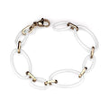 VacationGrabs Fashion Jewelry for Women: Clear Oval Link Bracelet with Gold Accents