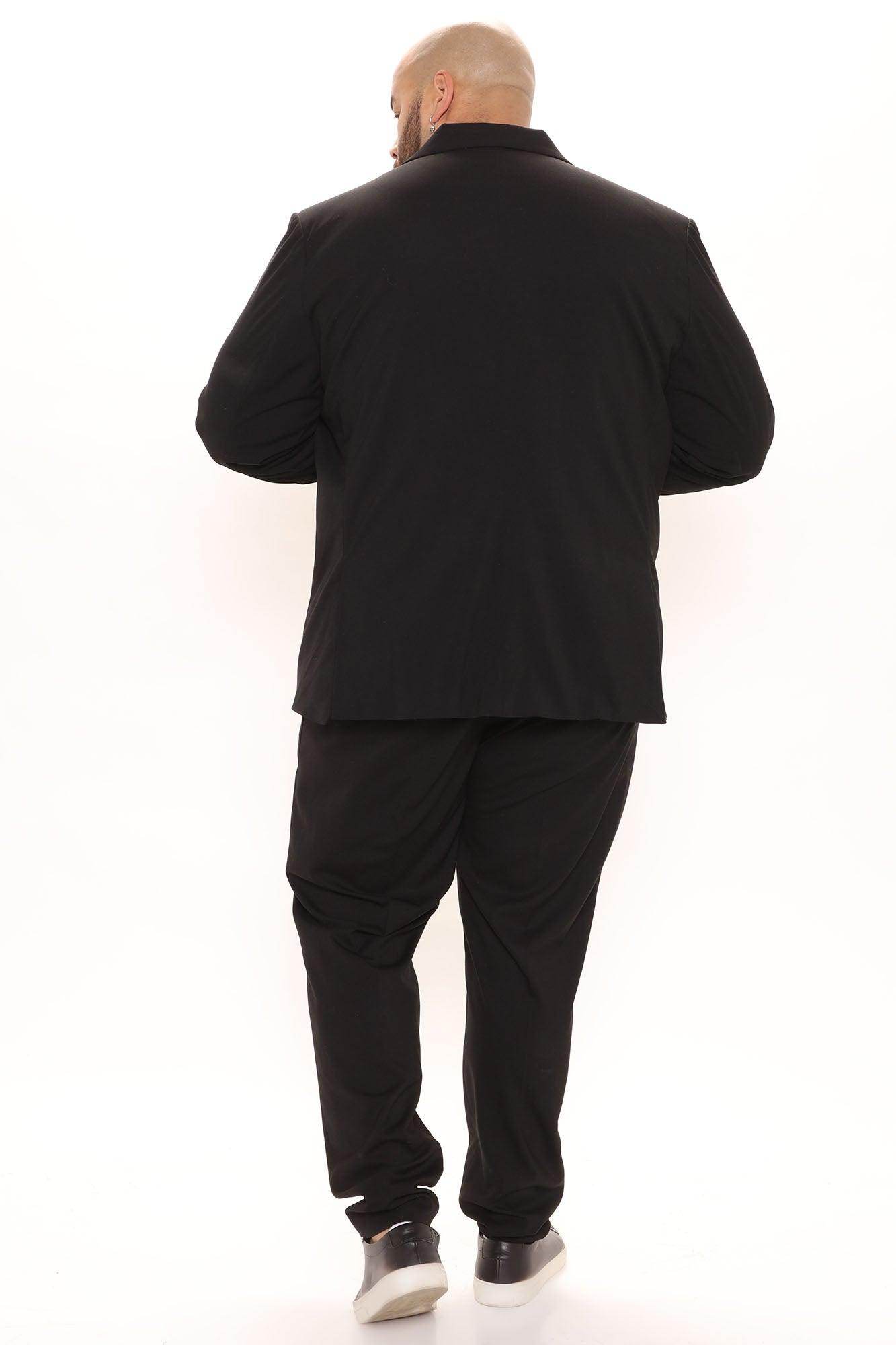 Fashion Nova Men's Modern Stretch Trousers in black, featuring a comfortable fit and sleek design