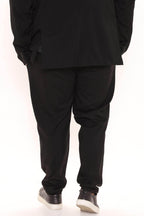 Men's black modern stretch trousers designed for comfort and style with a tailored fit