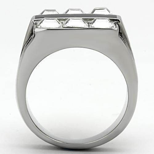 Stylish Men's Silver Ring with Triangle Accents, perfect fashion rings for vacations
