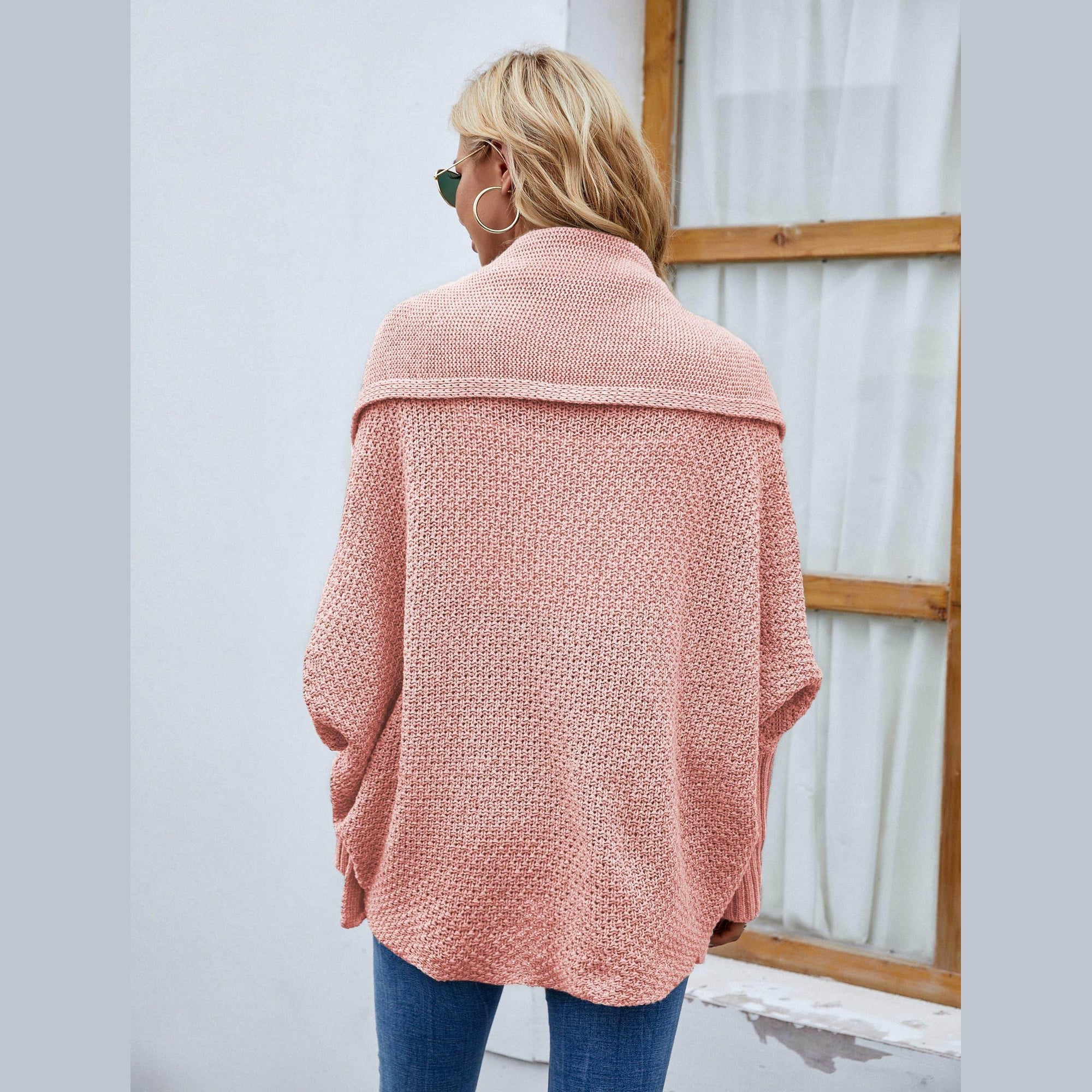 Trendsi stylish travel cardigan in soft pink, perfect for layering during trips