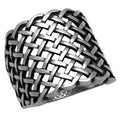 Stylish woven design ring in silver, a perfect choice for fashionable epoxy rings for men