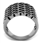 Stylish woven black metal fashionable epoxy rings for men with a unique textured design