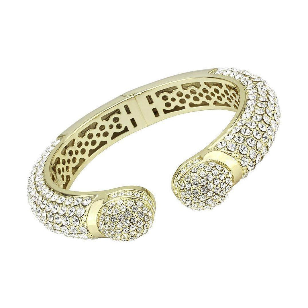 Flash gold brass bracelet for women featuring sparkling crystal embellishments and elegant design