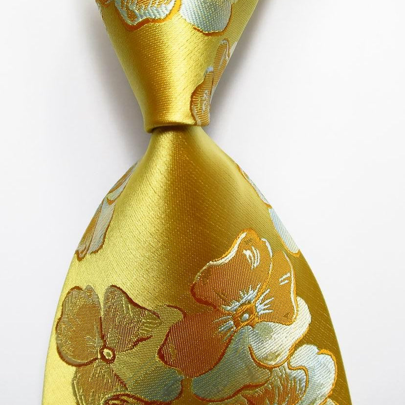 Men's Accessories - Ties Floral Paisley Tie Mens 9Cm Silk Necktie Set Gold Blue Orange