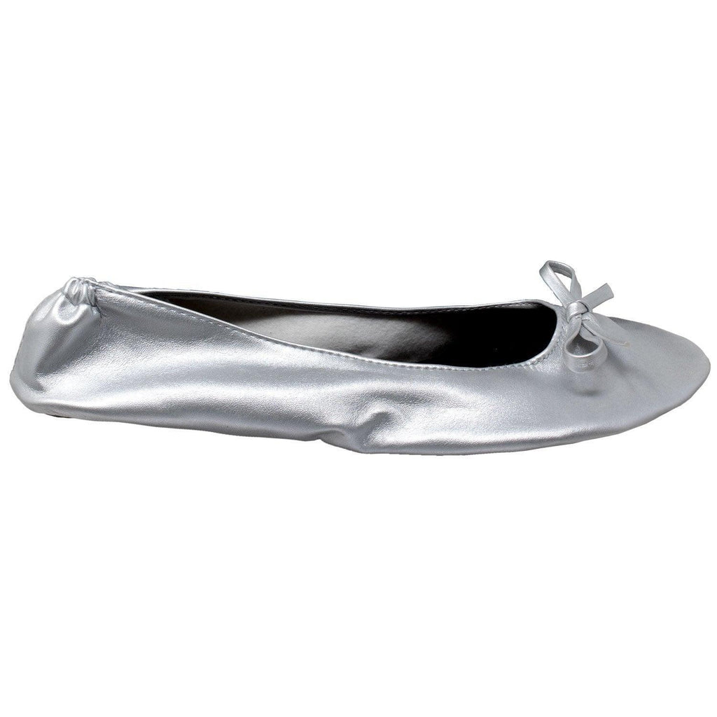 Women's Shoes - Flats Foldable Ballet Flats Womens Travel Portable Shoes Silver
