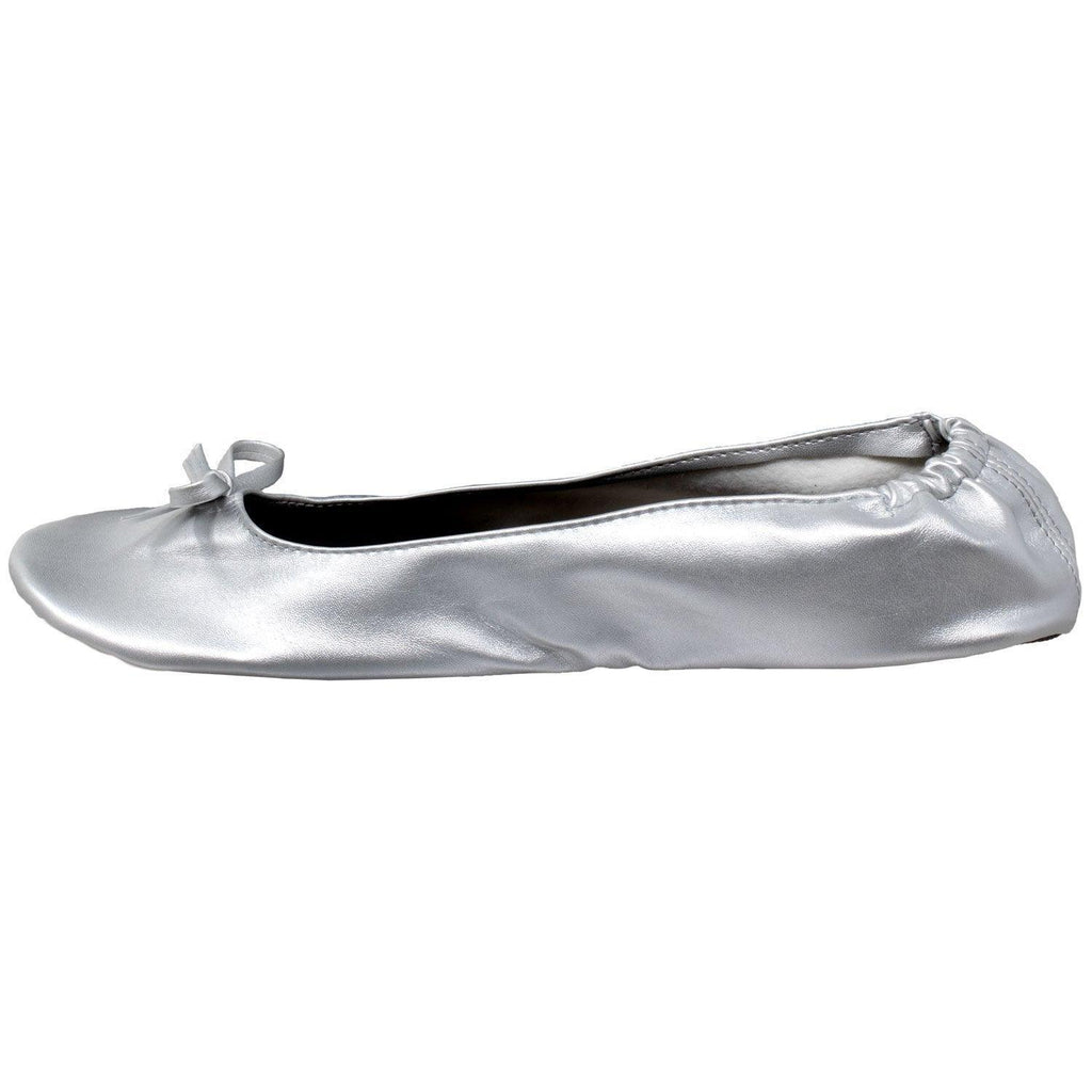 Women's Shoes - Flats Foldable Ballet Flats Womens Travel Portable Shoes Silver