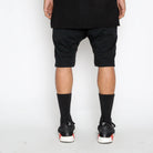 Men's VacationGrabs front zip leather shorts in black with a relaxed fit, ideal for casual or active wear.