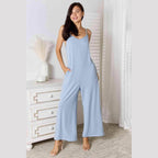 Trendsi full size summer jumpsuit in light blue with a relaxed fit and pockets for effortless style
