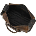 Genuine leather luggage bag by VacationGrabs with spacious interior and strong handles