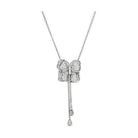 Elegant gift for her silver necklace with a butterfly design and sparkling crystals