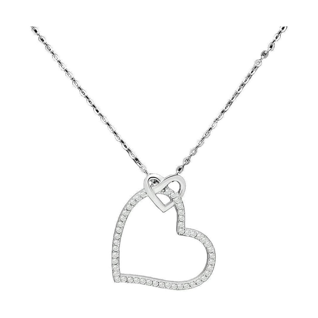 Heart-shaped sterling silver necklace with sparkling accents, a perfect gift for her sterling silver necklace