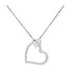 Heart-shaped sterling silver necklace with sparkling accents, a perfect gift for her sterling silver necklace