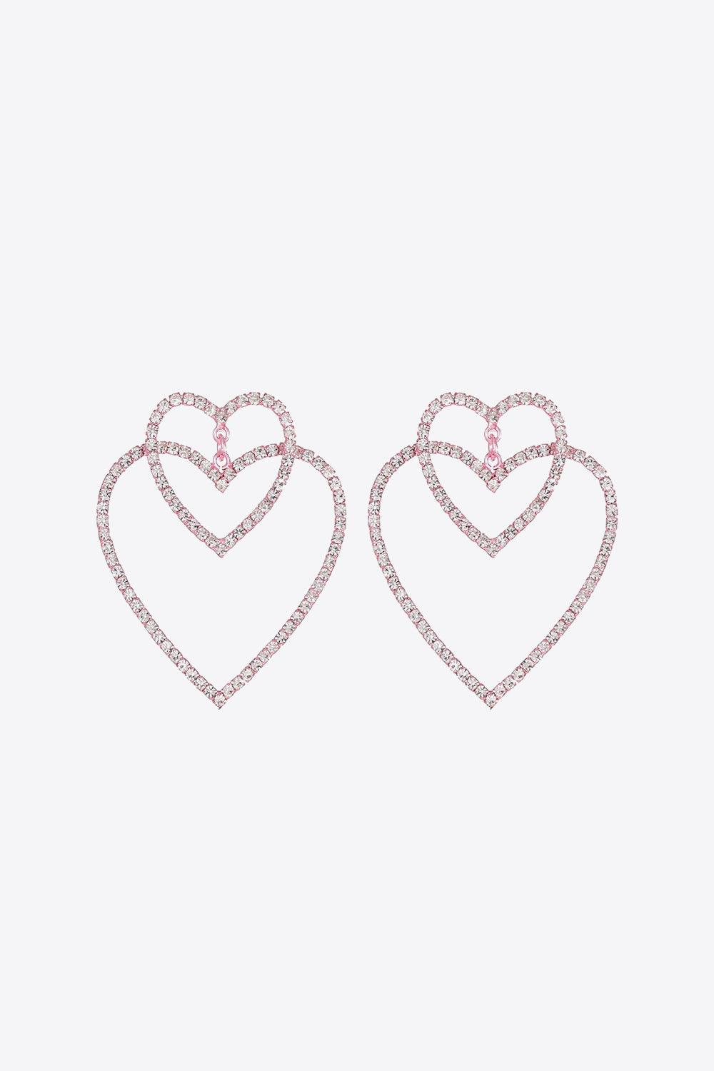 Women's Jewelry - Earrings Glass Stone Decor Heart Copper Earrings