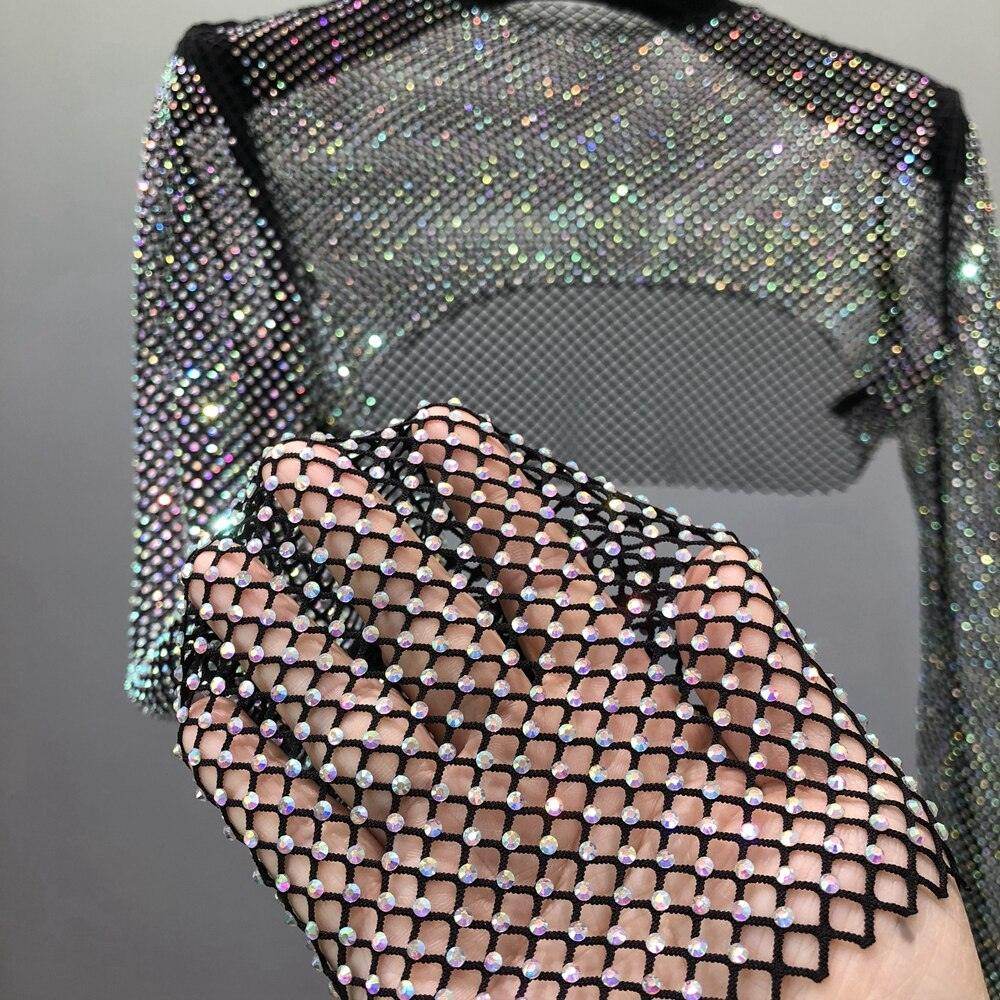Stunning women's clubwear glitter crop top with shimmering details for a dazzling look