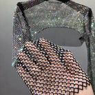 Stunning women's clubwear glitter crop top with shimmering details for a dazzling look