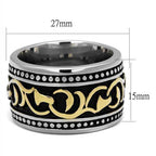 Men Gold Glyph Stainless Steel Epoxy Rings Style No. Tk2234 - VacationGrabs