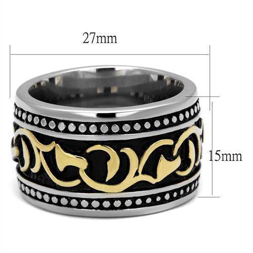 Men Gold Glyph Stainless Steel Epoxy Rings Style No. Tk2234 - VacationGrabs