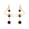 Gold 925 sterling silver earrings featuring red gemstones and a stylish design for elegant outfits