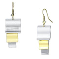 Gold and rhodium iron earrings with a modern, layered design for stylish women