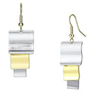 Gold and rhodium iron earrings with a modern, layered design for stylish women