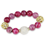 Colorful beaded bracelet featuring gold brass accents, perfect as a gold brass bracelet for women