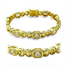 Elegant gold brass bracelet with gemstones featuring a delicate design for women