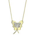 Gold butterfly necklace for women featuring sparkling rhinestones for a stylish touch
