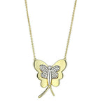 Gold butterfly necklace for women featuring sparkling rhinestones for a stylish touch