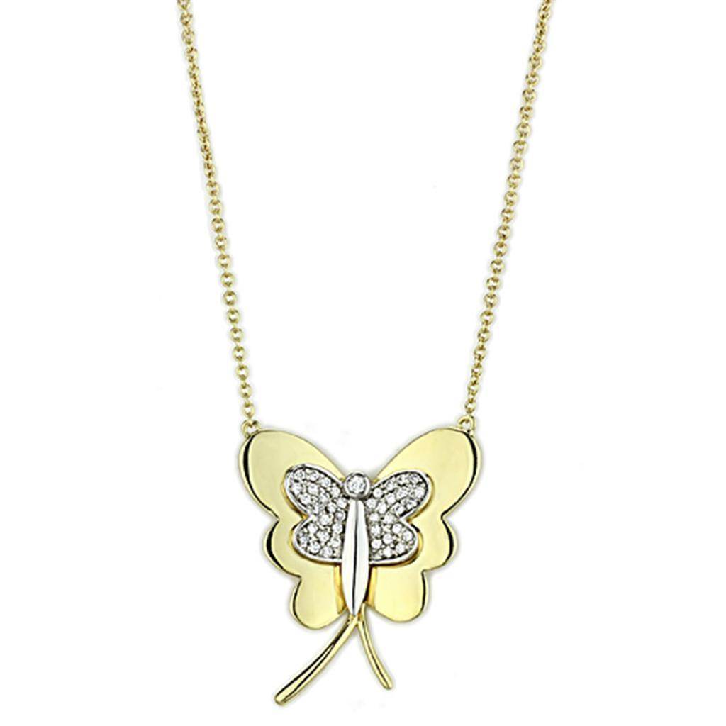 Gold butterfly necklace for women featuring sparkling rhinestones for a stylish touch